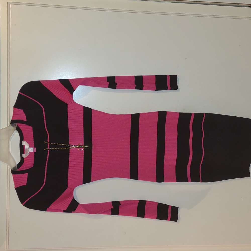 New Zip Front Stripe Dress